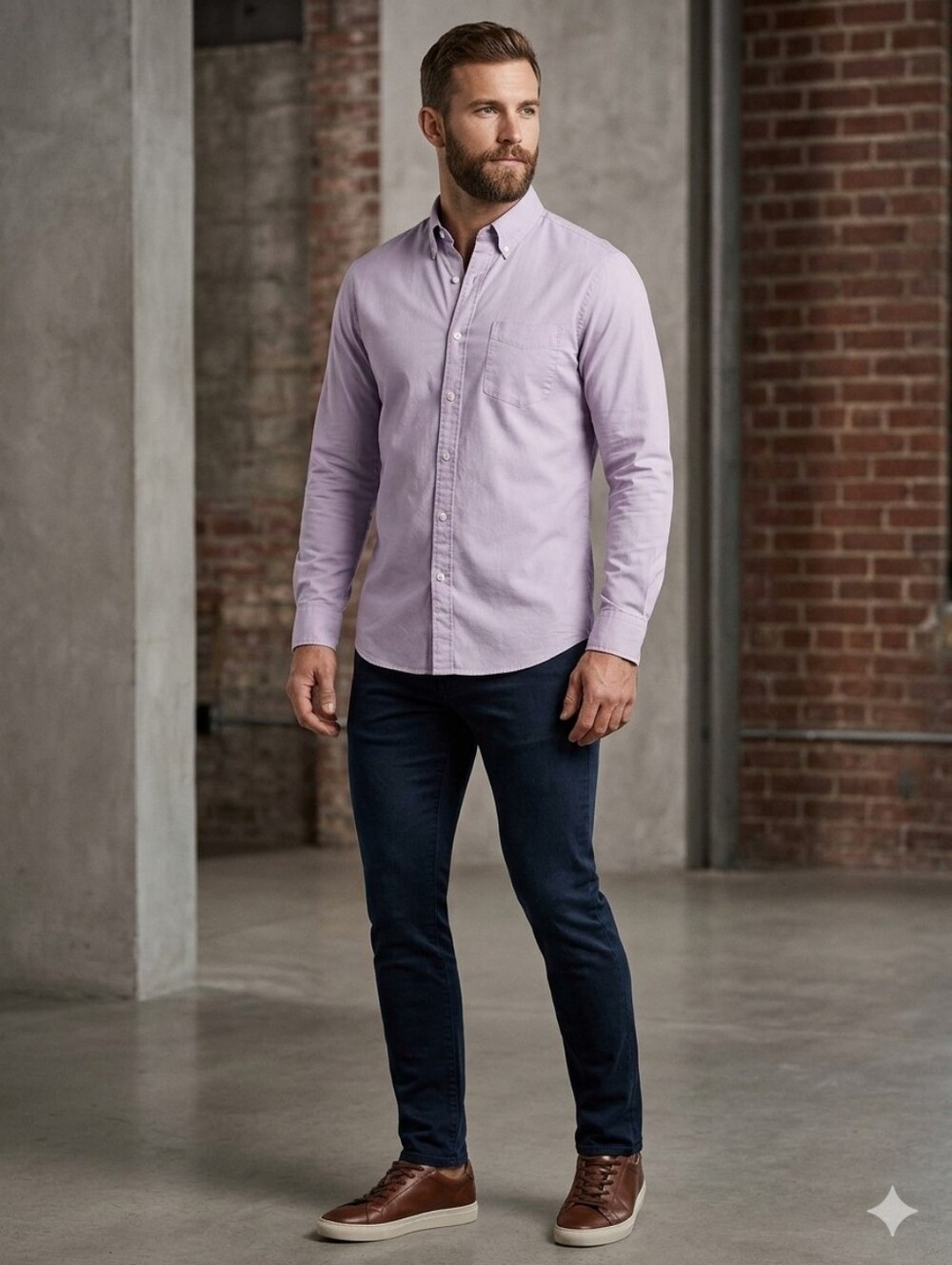 J. Crew Shirt Stretch Classic Fit L/S Button Down Light Purple Size Large